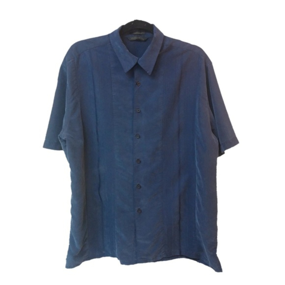 Axist Surf Soft Men's Button Down Shirt Navy Lg